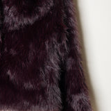 Abrigo de pelo burdeos mujer.  Abrigo de fiesta invierno