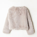 Abrigo de pelo beige mujer.  Abrigo de fiesta invierno