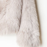 Abrigo de pelo beige mujer.  Abrigo de fiesta invierno