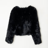 Abrigo de pelo negro mujer.  Abrigo de fiesta invierno