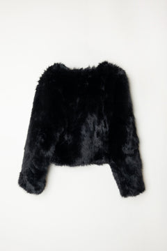 Abrigo de pelo negro mujer.  Abrigo de fiesta invierno