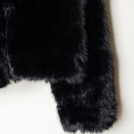 Abrigo de pelo negro mujer.  Abrigo de fiesta invierno