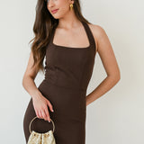 Vestido Adèle Marrón