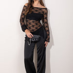 Bolso negro pequeño con cadena extraíble, estilo elegante