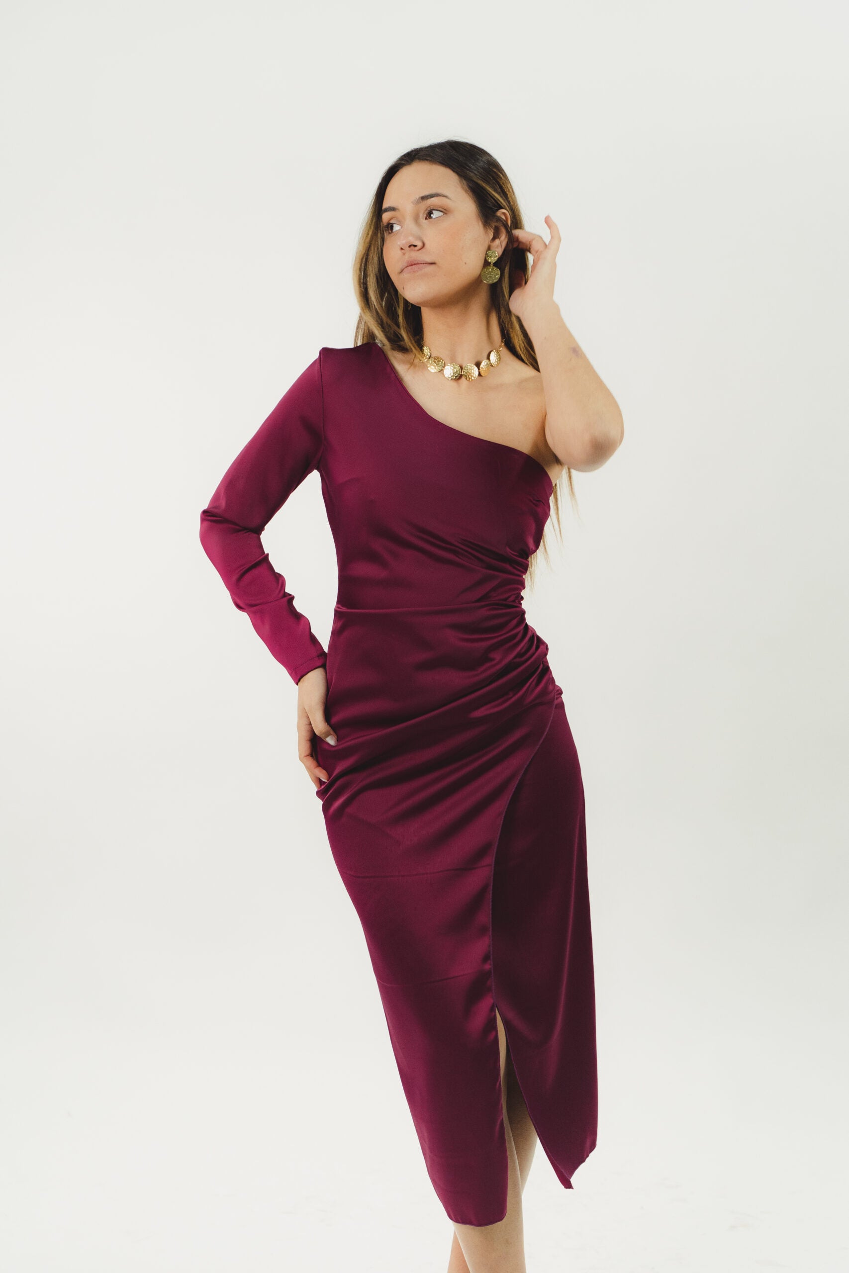 Purple asymmetric dress 1