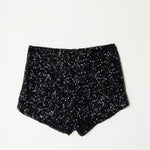 Parte trasera mini short de lentejuelas negras