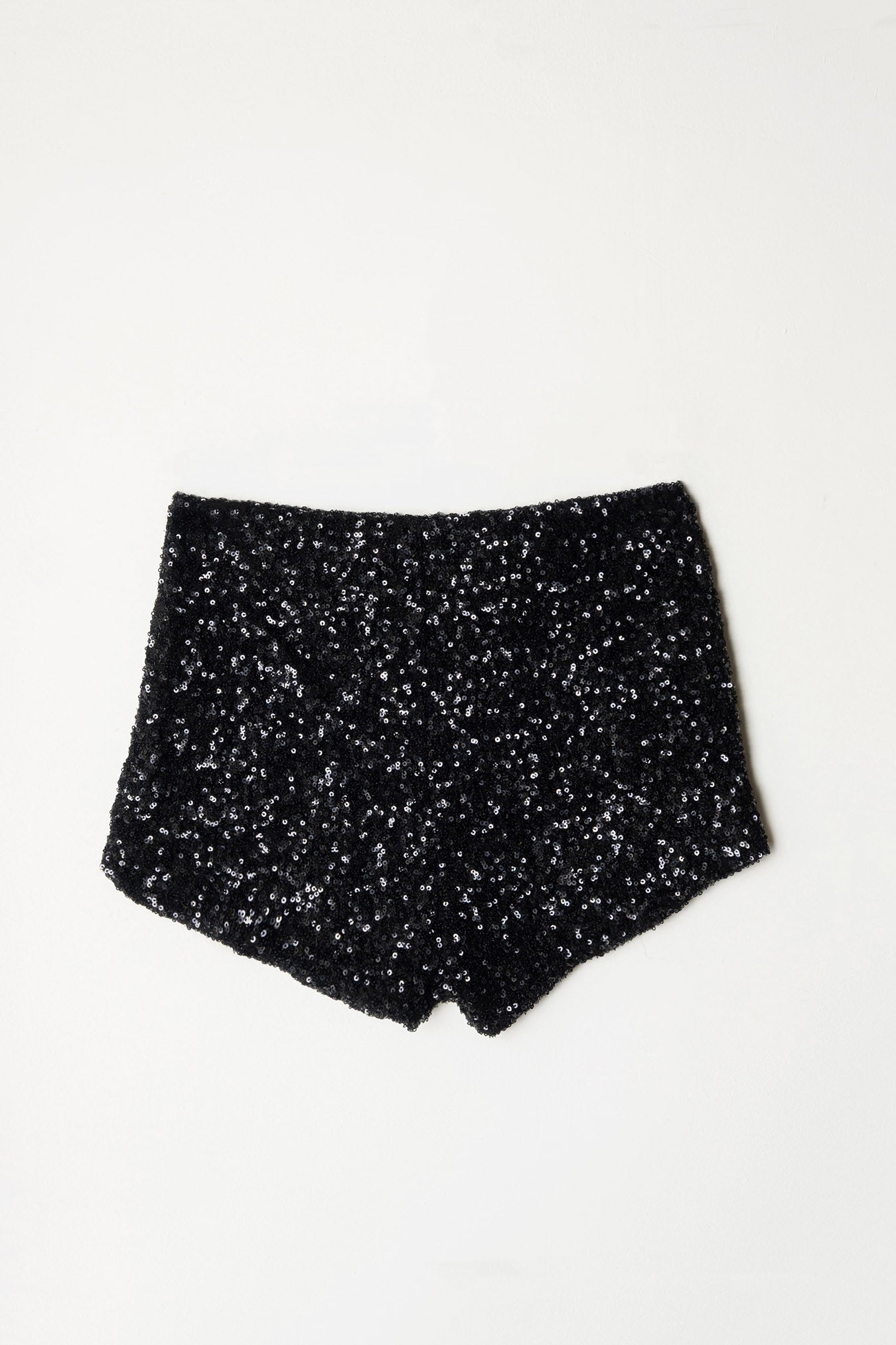 Parte trasera mini short de lentejuelas negras