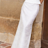 Falda Liana Blanca, falda de invitada de boda en bambula bordada, otoño 2026 - vista 1