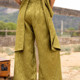 Pantalón Mara Verde, pantalón de invitada de boda en tejido jaquard con brillo, otoño 2026 - vista 2