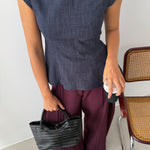 Look de otoño de closet BCN con el top Eri efecto denim