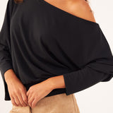 Detalle del top Kala negro de modal