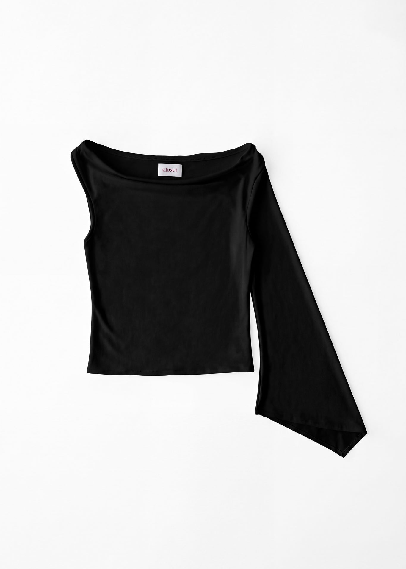 Top Lara negro de modal para mujer, vista frontal – hecho a mano en Barcelona por closet BCN